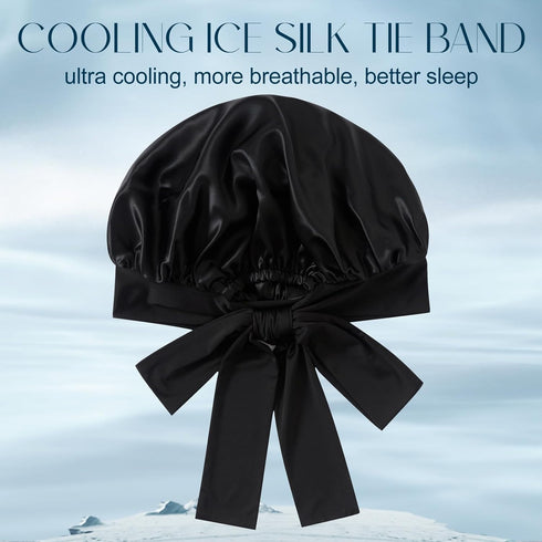 22 Momme Silk Sleep Cap with Ice Silk Band (T)